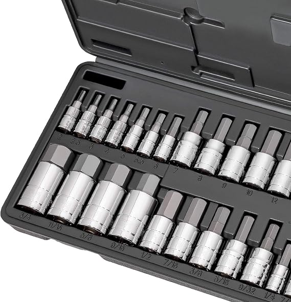 CARBYNE 33-Piece Master Metric & SAE Hex (Allen) Bit Socket Set