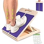 Slant Board for Calf Stretching, Adjustable Portable Wooden Incline Board for Calf Stretcher with Training Poster, 300 Lbs Weight Capacity Calf Stretch Wedge for Leg, Knees, Heel, Ankle & Stretching