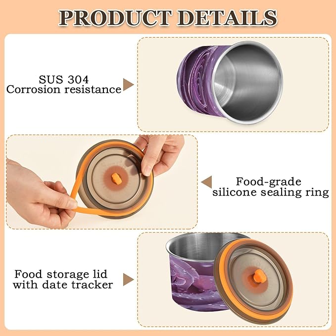 Contenedor de Almacenamiento de Café al Vacío Qilmy Acero Inoxidable 500 ml miniatura 6