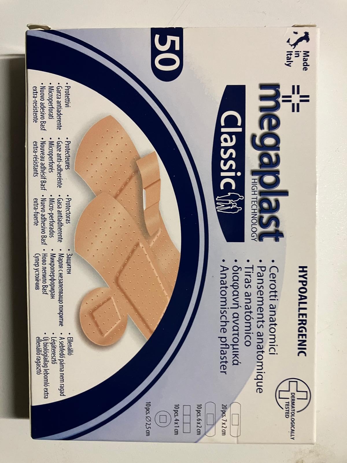 Doctpharma Cerotti Classici 50 Pezzi, 5 Forme Anatomiche Diverse Traspiranti Resistenti All Acqua Ipoallergenici Adesivi Medici Per Ferite Tagli Abrasioni 2268401847