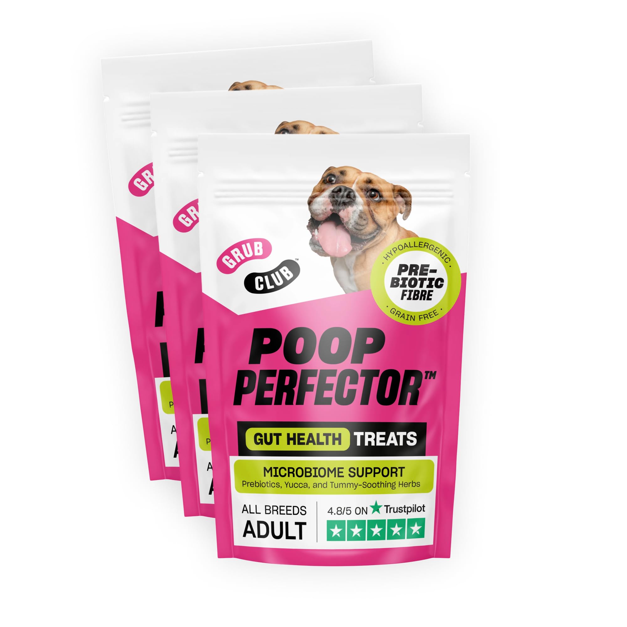 Insect Protein Superfood Dog Treats for Digestion & Sensitive Stomachs - Grain Free, High Protein and Planet Friendly - Poop Perfector (3 x 100g) - GRUB CLUB — image 1