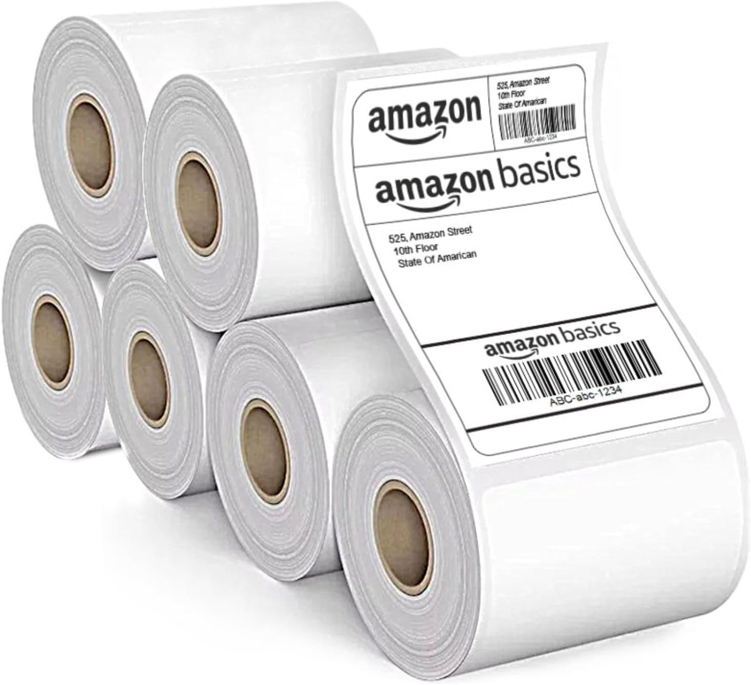 Amazon Basics 70gsm Thermal Label Printer Paper - 4" x 6" (100 x 150 mm)| Ideal for Shipping, Parcel, Barcode, and Address Labels - 400 Labels per Roll (Pack of 6)