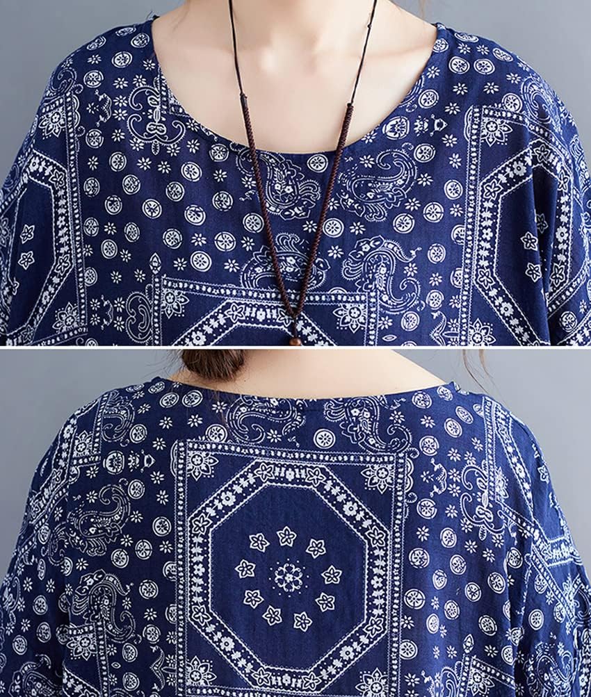 [Ｍｉｎｅｓａｍ] ワンピース レディース 夏秋 ビッグシルエットロングワンピース リラックス 森ガール ゆったりワンピース ポケット付き 体型カバー カジュアル 夏