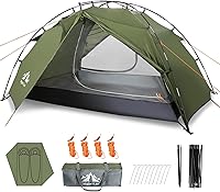 Vista 8 de Night Cat Tiendas de campaña para mochileros 2 personas Configuración rápida Tienda de camping de senderismo con poste plegable Doble capa Dos