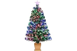 Pre-Lit 3ft Green Fiber Optic Christmas Tree: Festive Holiday Cheer for Home or Tabletop