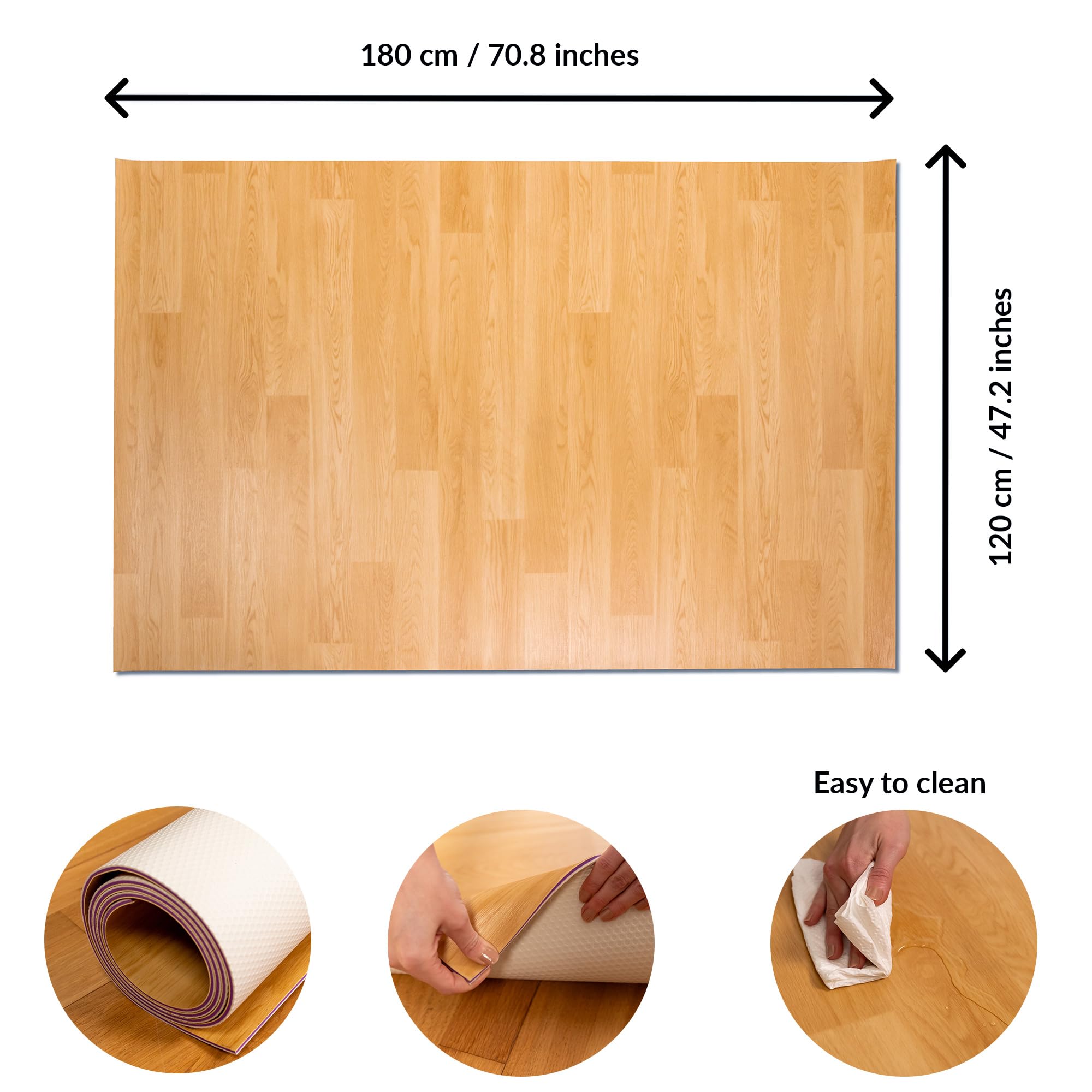 Suelo Danza Portátil Marley | Grande 183 x 122 o 122 x 91 cm | Para Ballet, Claqué, Irish Dance | Suelo Enrollable para Bailarines | Grosor 5 mm | Casa, Estudio