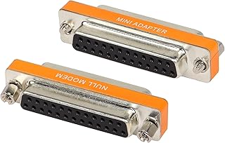 SinLoon RS-232 Data Transfer Connector,DB25 Null Modem,25-Pin 2-Row D-SUB VGA Gender Changer,DB25 Female Connector Kit, for Office Monitors or Projectors Data Transfer 2PCS (DB25 Female)