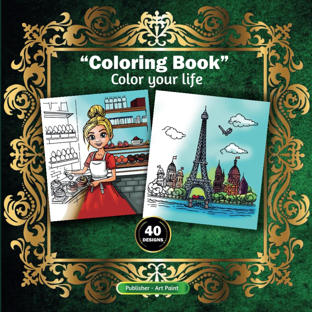 Coloring Book: Cuaderno para pintar y colorear. Entretenimiento para todas las edades, niños, adolescentes, adultos y seniors. Antiestrés.