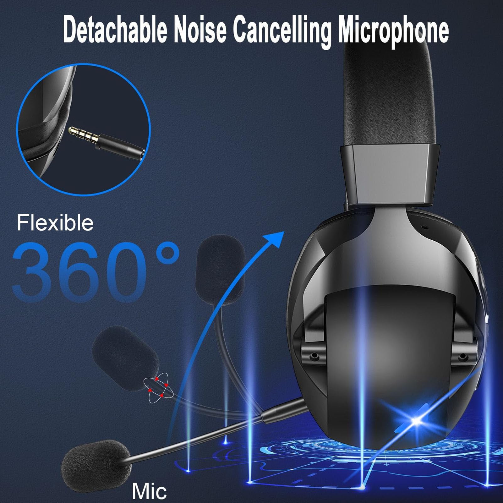 Cuffie da Gioco Wireless da 2,4 GHz Cuffie con Cancellazione del Rumore Latenza Super Bassa per Interruttore PC Illuminazione RGB Adatta per i Giocatori (#1)