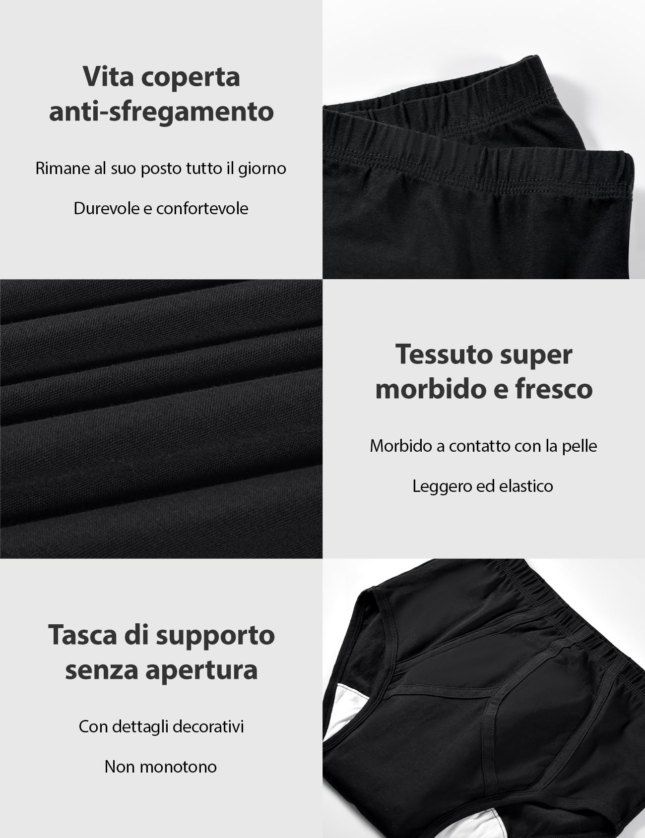 Carer Confezione da 3 slip per incontinenza uomo cotone assorbenza 200 ml | intimo assorbente lavabile e riutilizzabile protezione antiperdita per perdite urinarie uso quotidiano e viaggi, nero