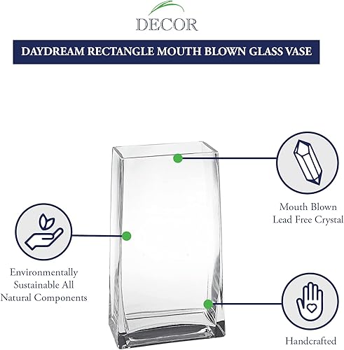 Miniatura 2 de Badash S404 9" Daydream - Jarrón rectangular de cristal hecho a mano