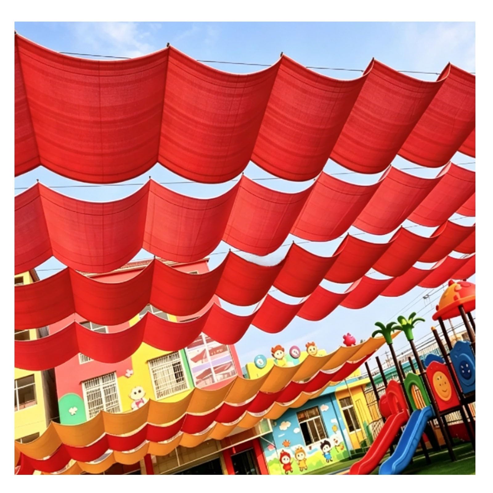Voile d'ombrage rétractable pour terrasse et pergola extérieure en vague