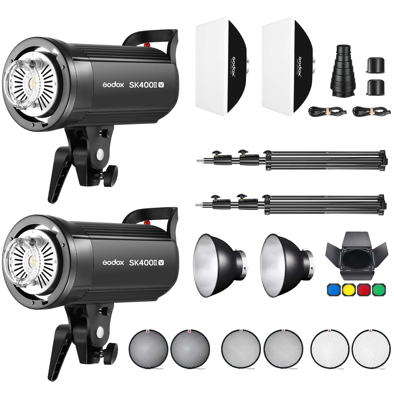 Kit Flash Da Studio Godox SK400IIV | 2 Teste Con Attacco Bowens | Sistema Wireless 2.4G | Per Fotografia Professionale - Foto 10