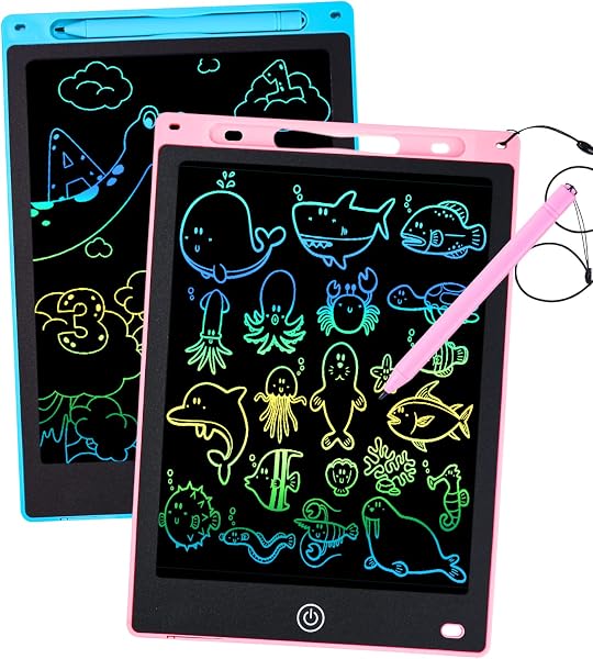 2 piezas Tableta de Escritura LCD para Niños, 10 Pulgadas Tablero de Dibujo LCD Tableta Gráfica con Lápiz, Pantalla Colorida Borrable Reutilizable Juguete Educativo para Niñas Niños de 3+ Años - 1