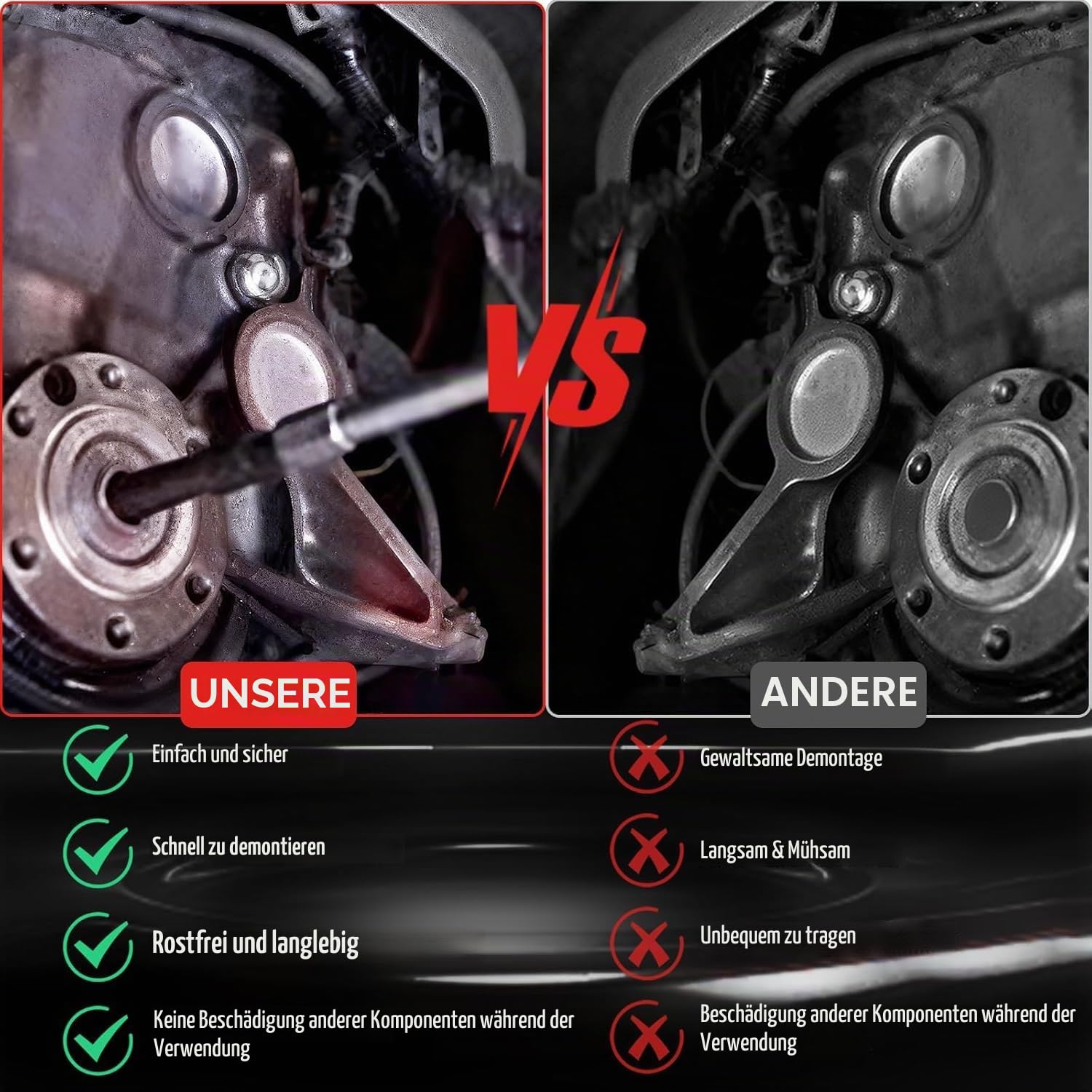 Innenlager Grundloch Abzieher Satz, 8-58mm Innenabzieher Lager, Innenlager Abzieher Set, Kugellager Lagerabzieher Innen mit Gleithammer, Grundloch Innenabzieher für Auto LKW Motorrad