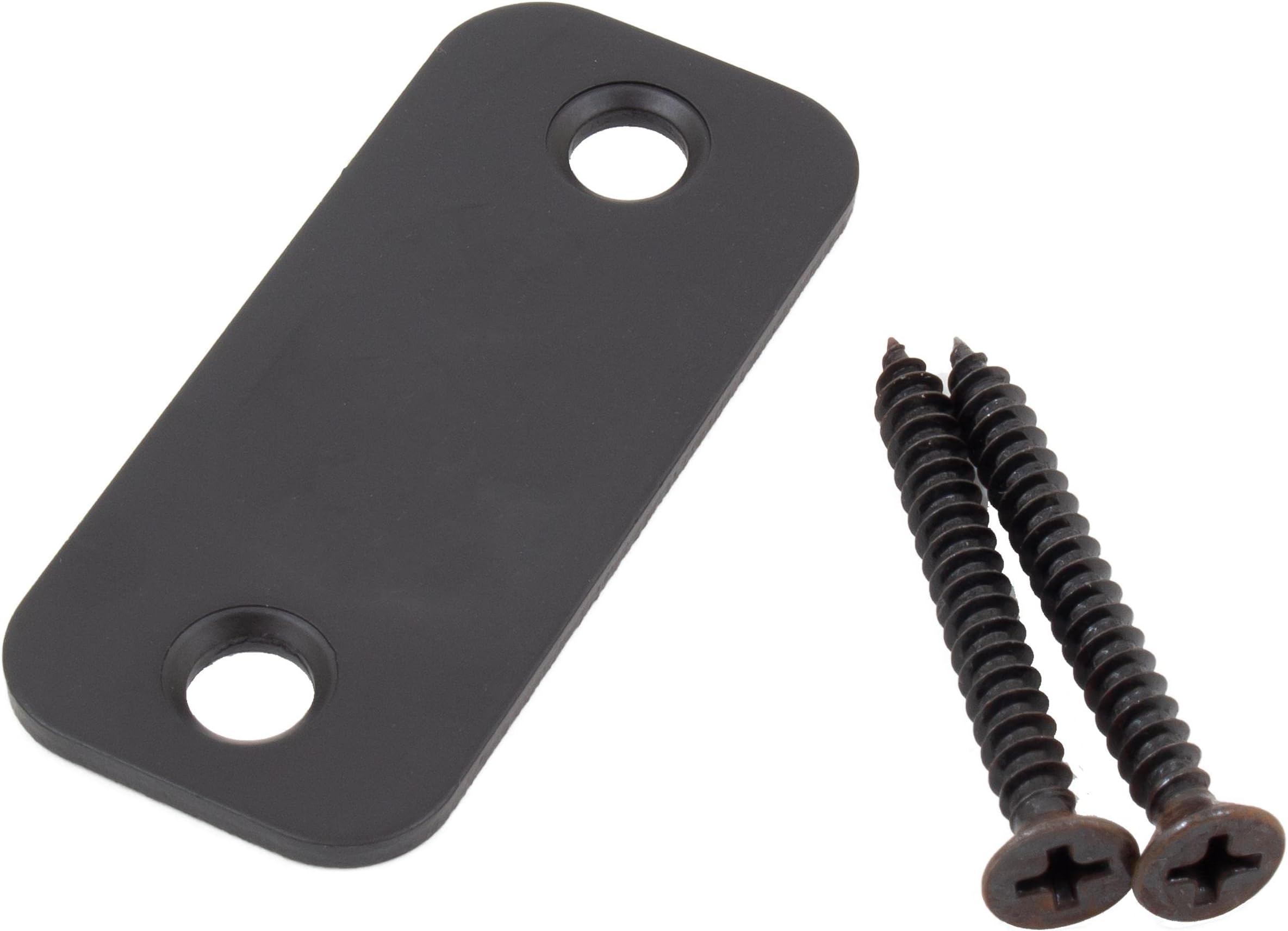 Round Corner Blank Strike Plate, 1" x 2-1/4", Matte Black by Stone Harbor Hardware