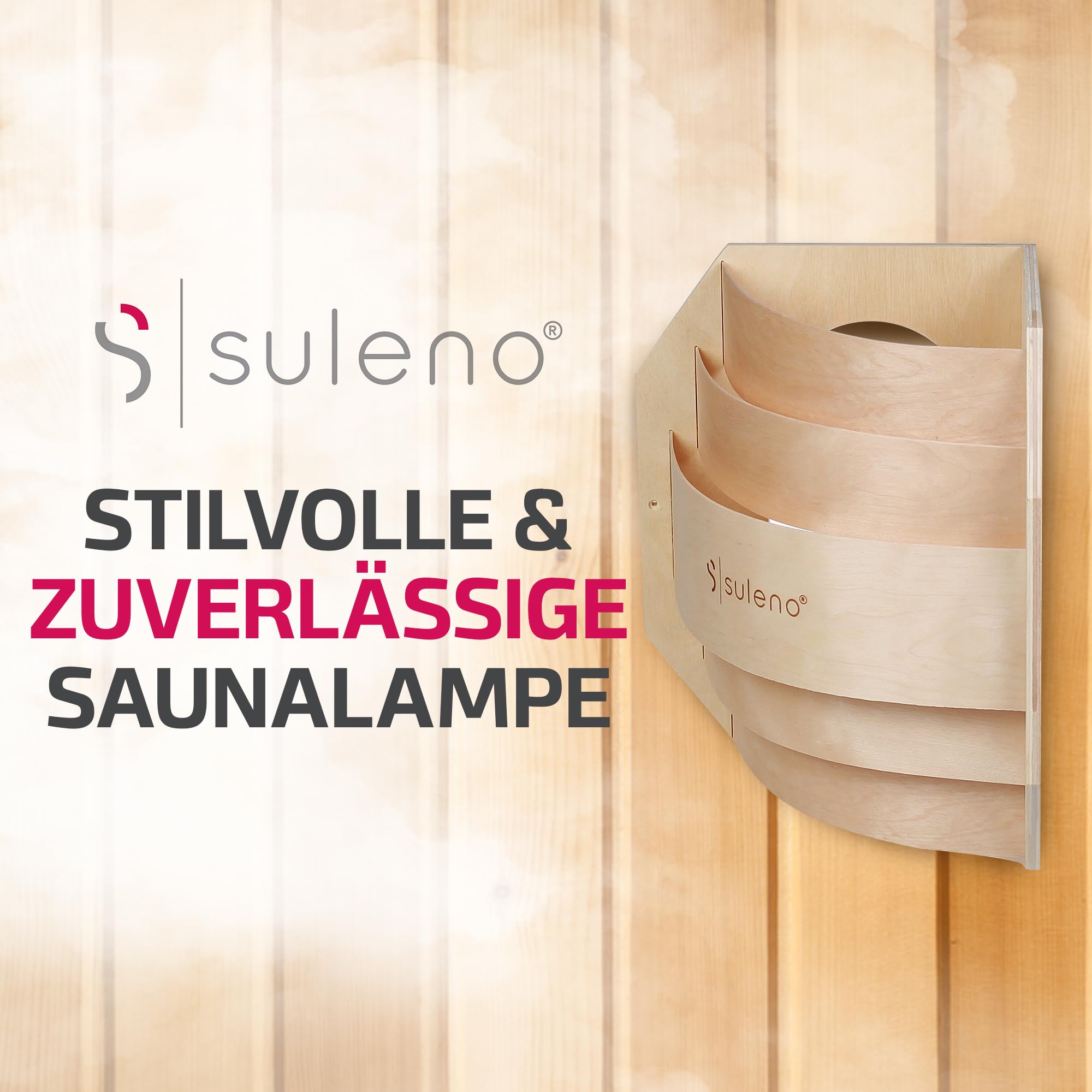 SULENO Saunalampe BELLA ECK Saunaleuchte mit Blendschirm und Fassung | hitzebeständige Saunalampe mit Anschlusskabel, Must-Have Saunabeleuchtung (ohne Anschlusskabel)…, Classic, Ecke, Eckleuchte
