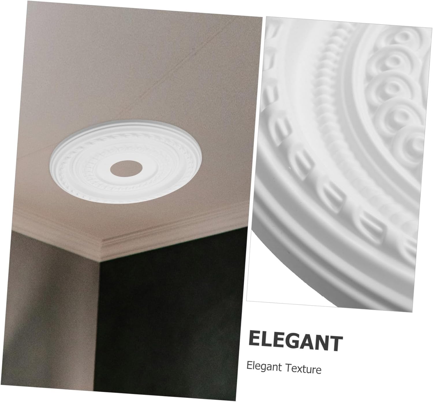 OUNONA Ceiling Medallion Home Decor Modern Style Ceiling Light Fixture Pu Ring for Office