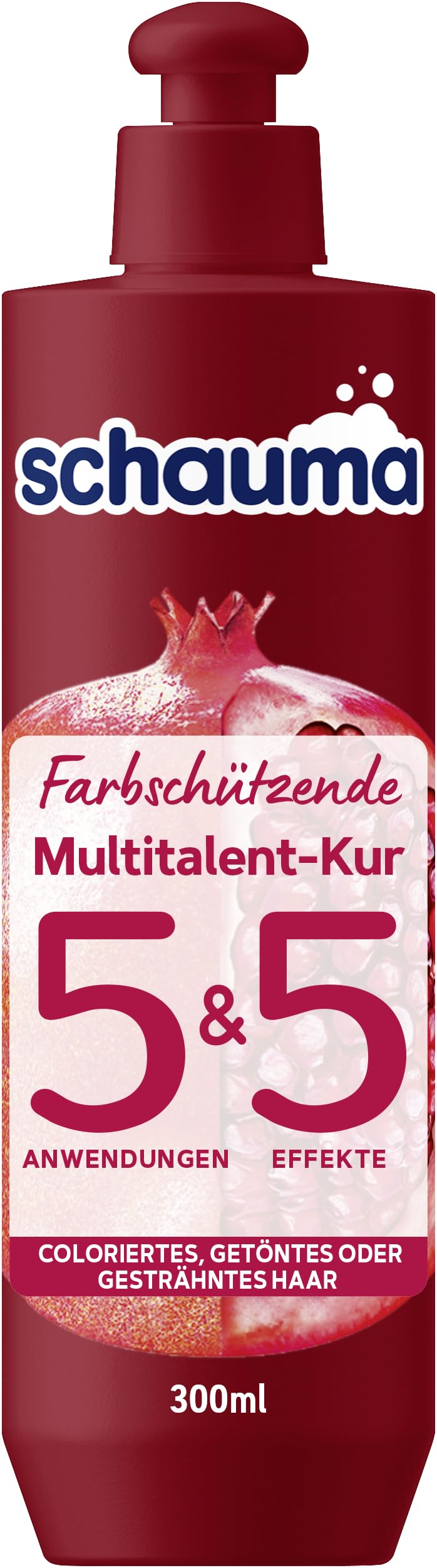 SCHAUMA 5&5 Lot de 6 flacons de 300 ml de soin multi-talents pour cheveux colorés, teints ou méchés
