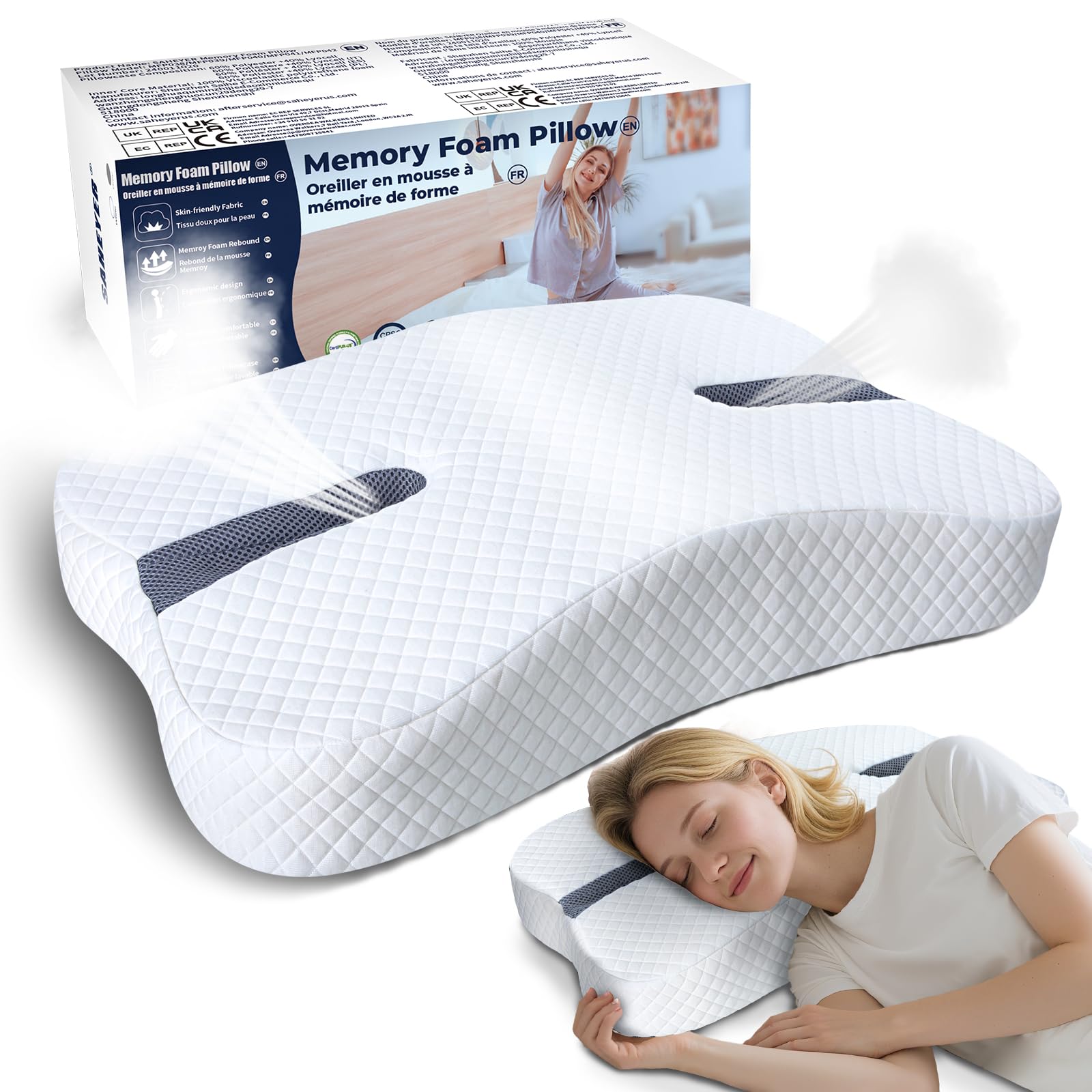 Photo 1 of SAHEYER Memory Foam Pillow for Side Sleepers