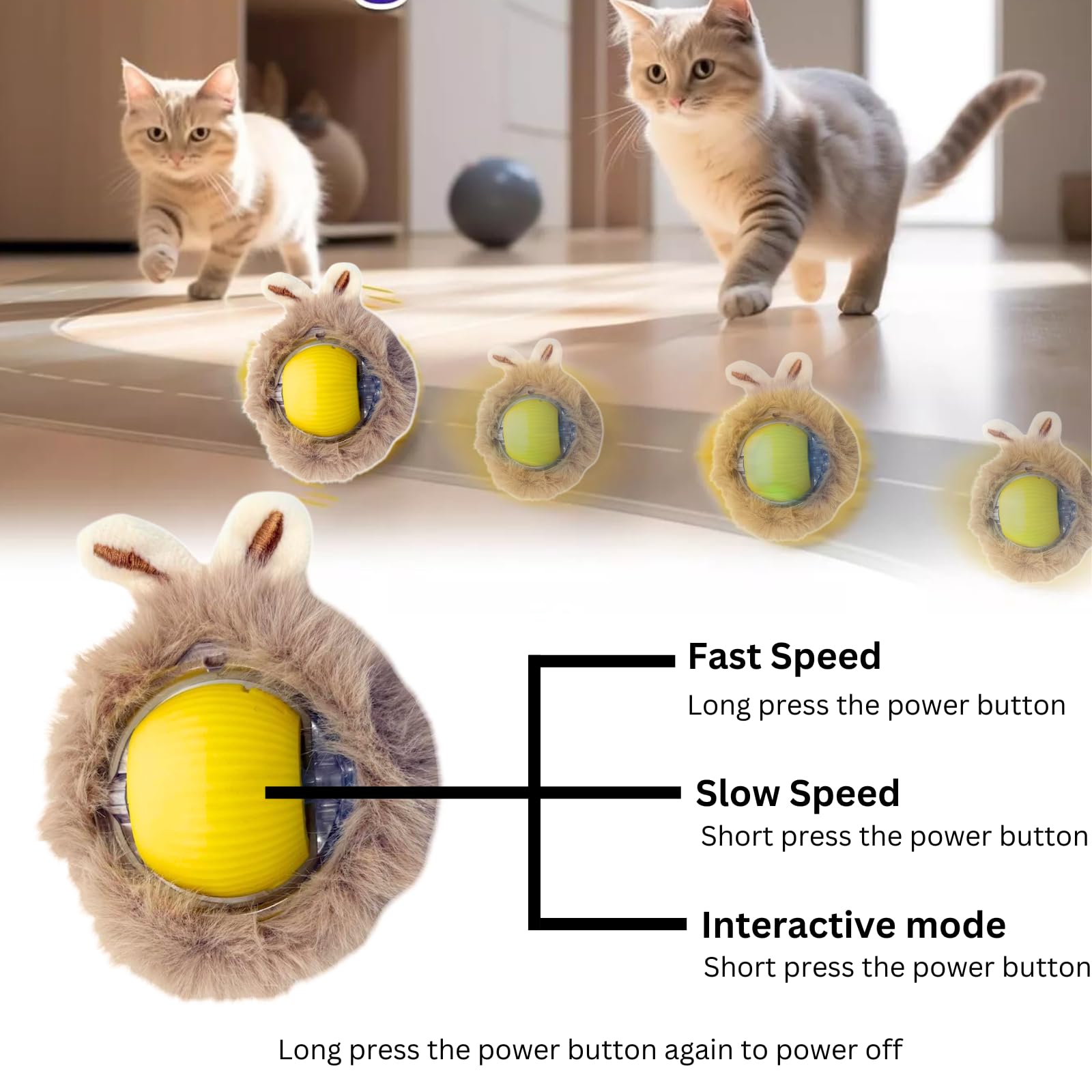 HowseHold Interactive Cat Ball Toy for Indoor Cats Adult, Stimulating Hide and Seek - Image 2