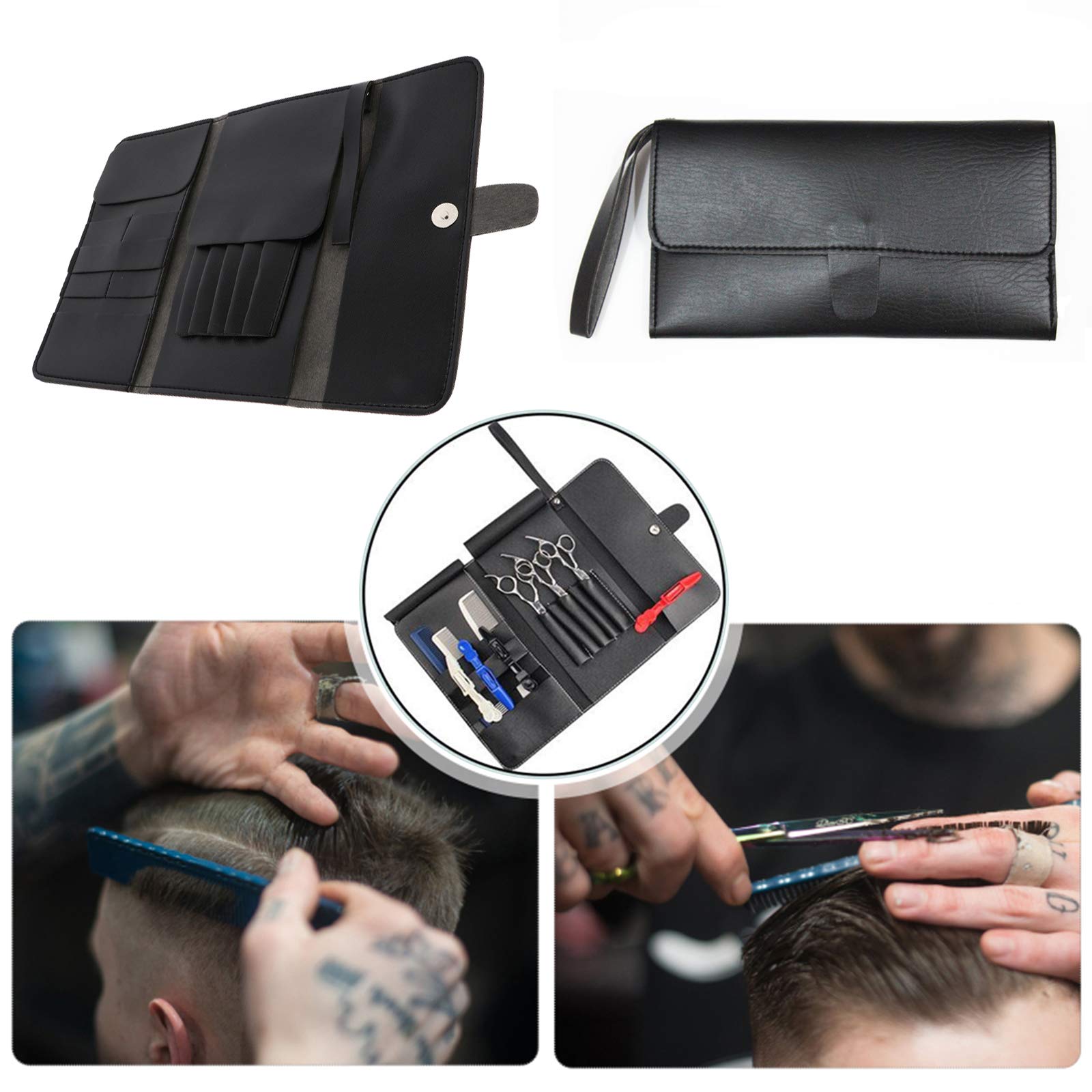 Borsello per Forbici da Barbiere Borsa da Parrucchiere Barbiere portatile Professionale Pelle Strumento Borsa Accessori per Fondina di Attrezzi Forbici Parrucchiere per Parrucchiere Barbiere 1 Pcs