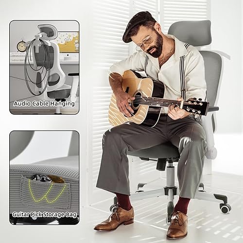 Miniatura 6 de Silla ergonómica de oficina reclinable para videojuegos, soporte lumbar ajustable, reposabrazos 4D, reposacabezas 6D, sillas giratorias de malla