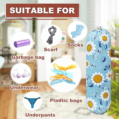 Miniatura 7 de Soporte para bolsas de plástico, organizador de bolsas de plástico para montaje en pared, dispensador de almacenamiento de bolsas de comestibles