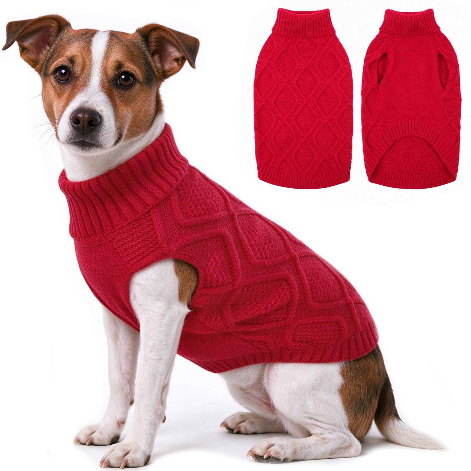 KONVINIT Dog Jumper Turtleneck Sleeveless Small Dog Sweater Winter Elastic โ image 1