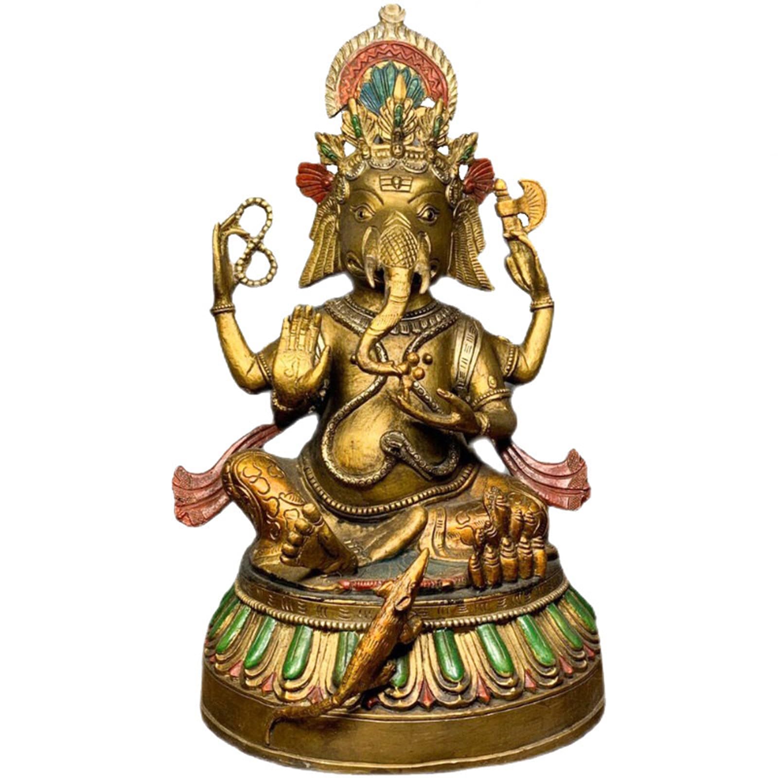 YXCQHZM Ganesha Statue Hindu Ganesh Home Office Temple Mandir Pooja Items Diwali Gifts Decor Murti Ganpati Idol Yoga Zen Meditation Room Altar Shrine Kit