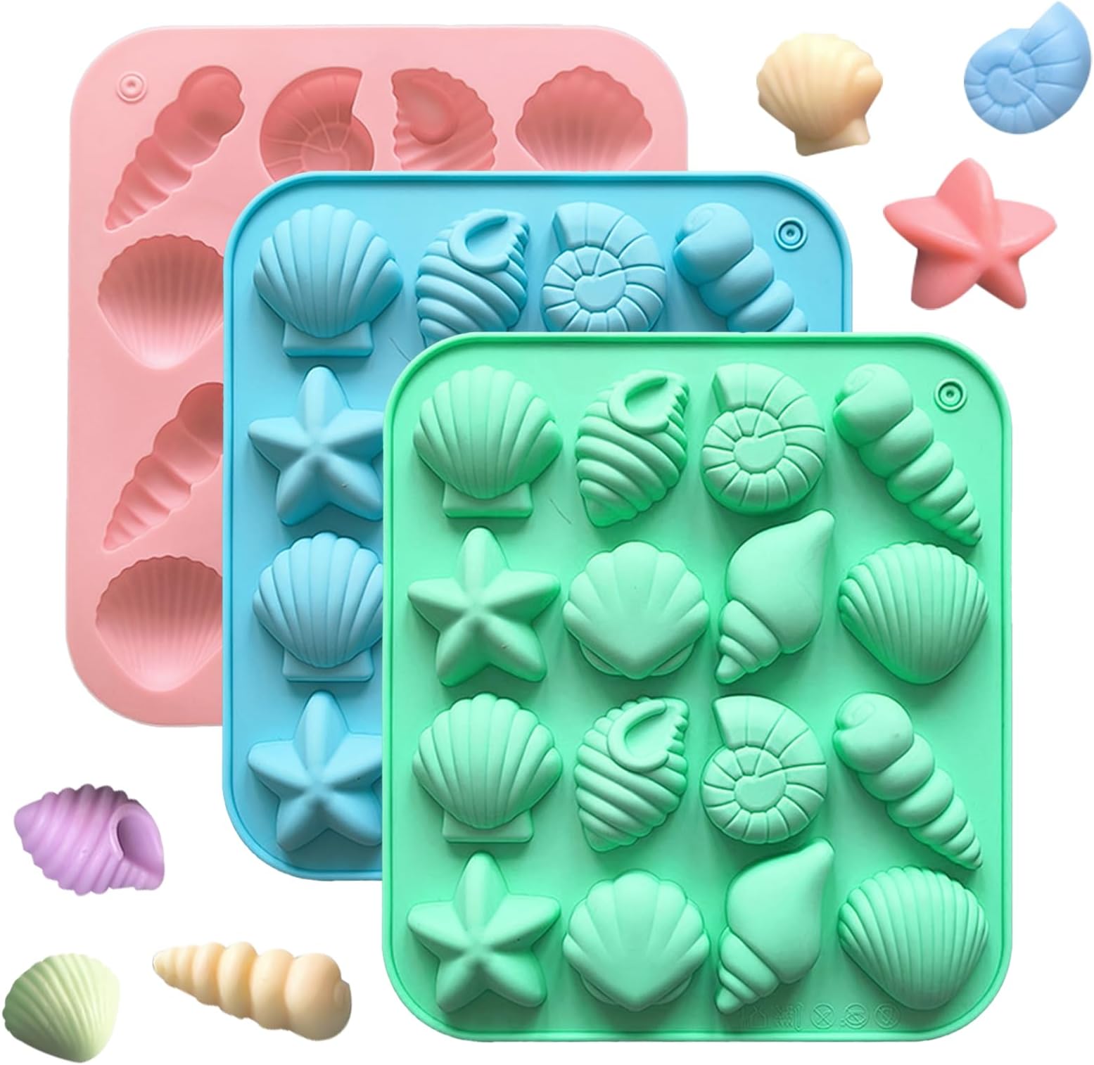 Amazon.com: 2pcs Seashell Templates, Marine Theme Silicone Molds Shells ...