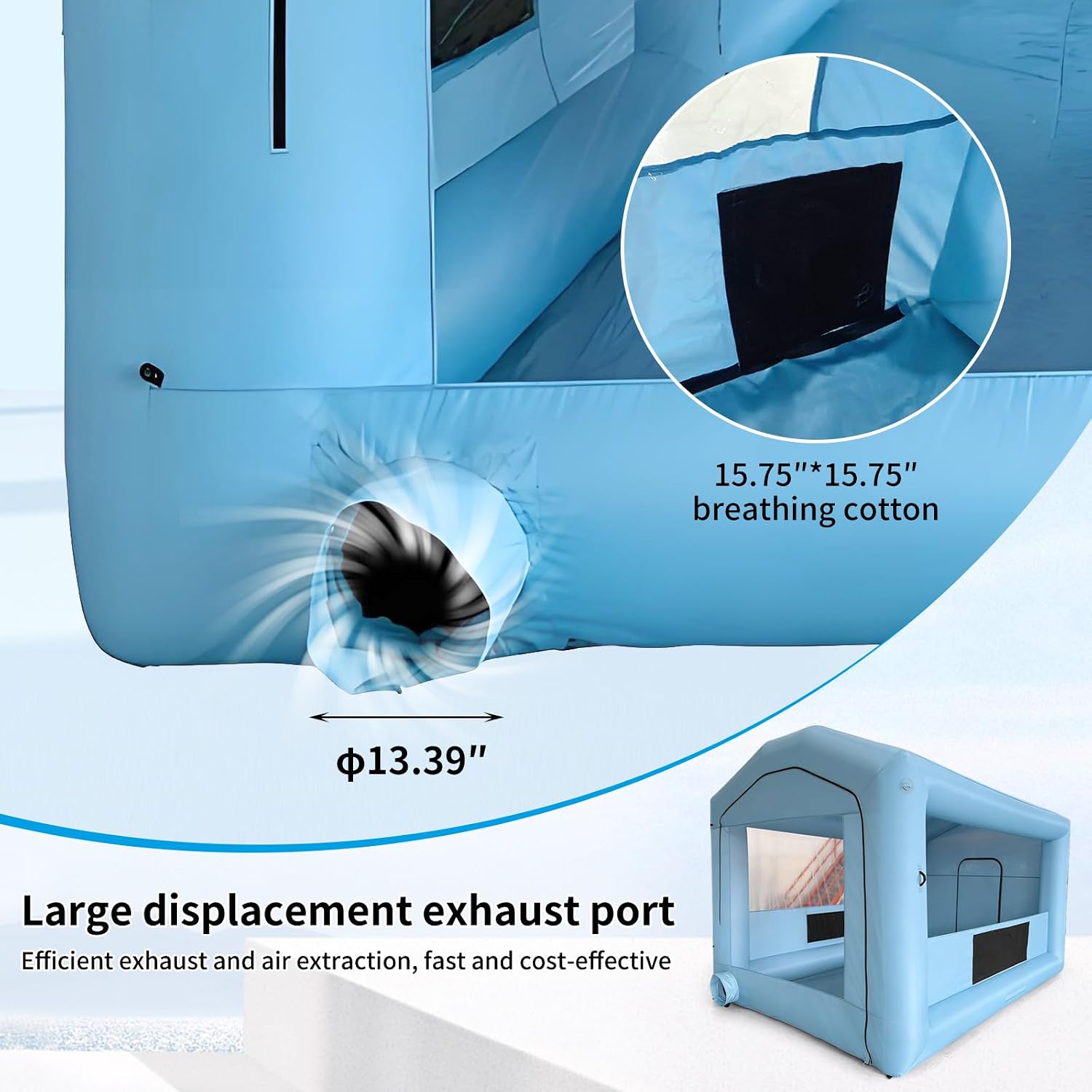 23x13x9FT Inflatable Paint Booth, Spray Paint Tent with 750W+550W Blowers and Air Filter System, Blow up Paint Booth for DIY, Auto Refinish, Mobile Detailing,Motorcycle Garage