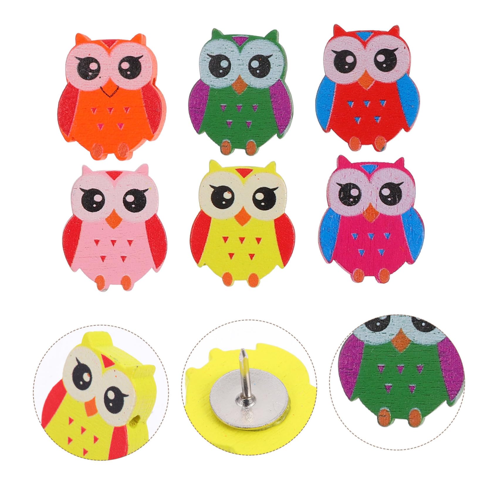 ARTIBETTER 5 Set Puntine Da Disegno A Forma Di Gufo Accessori Per Ufficio Bacheca Puntine Da Disegno Resistenti Bomboniere A Forma Di Gufo Puntine Trasparenti Per Bacheche In 30 pezzi*5