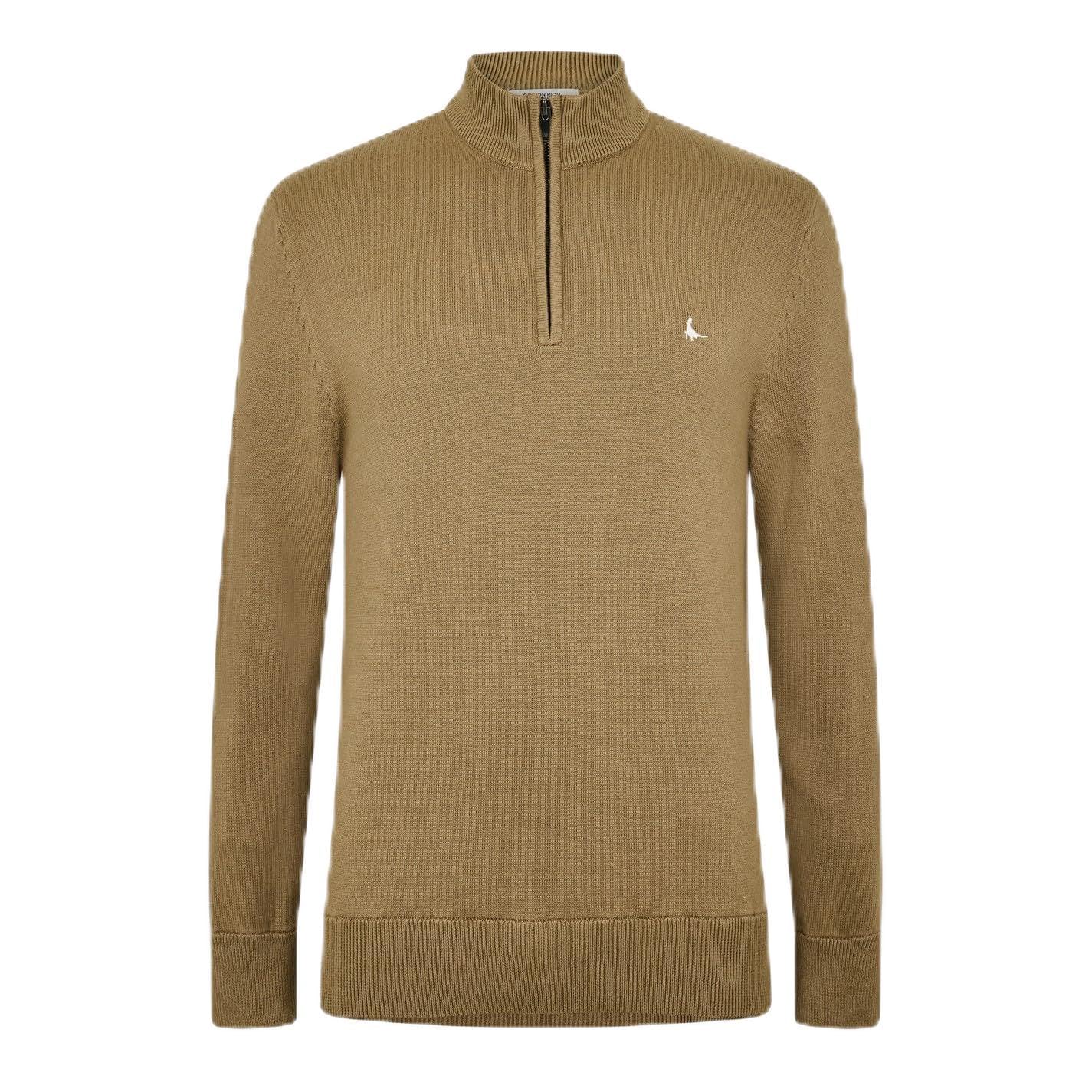 Jack Wills Men's Fawn Funnel Neck Half Zip Jumpers Long Sleeve Xxl