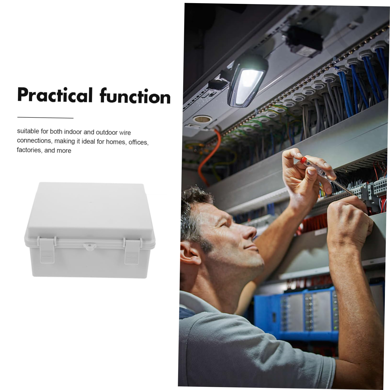 Boîte de Jonction Étanche Extérieure Abs Blanc 2 Pièces