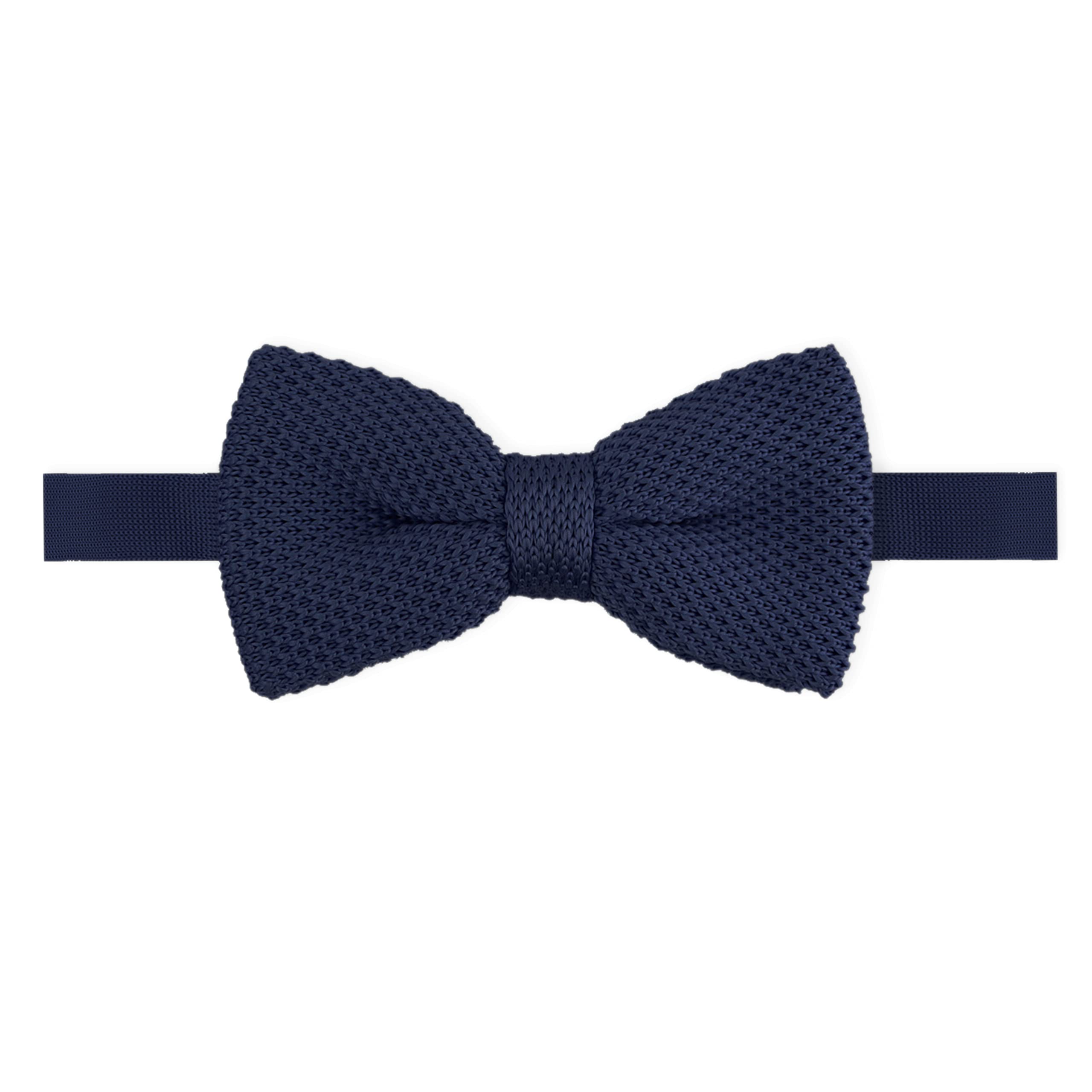 THE GENTS LAB - Men's 100% Polyester Adjustable Knitted Bow Tie (Navy Blue)