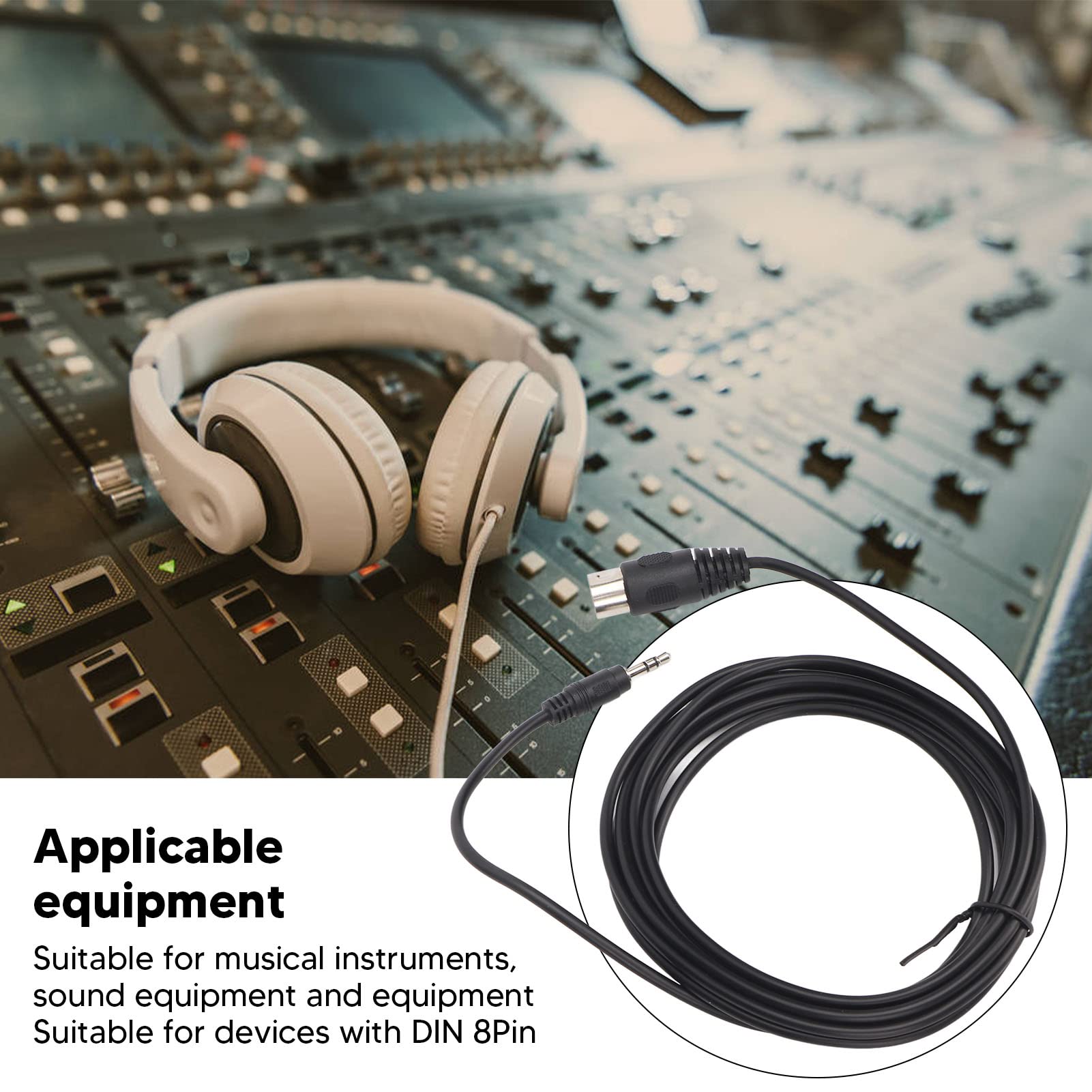 Câble MIDI 8 Broches DIN Vers 3,5 Mm, Câble Audio DIN 8 Broches Mâle Vers