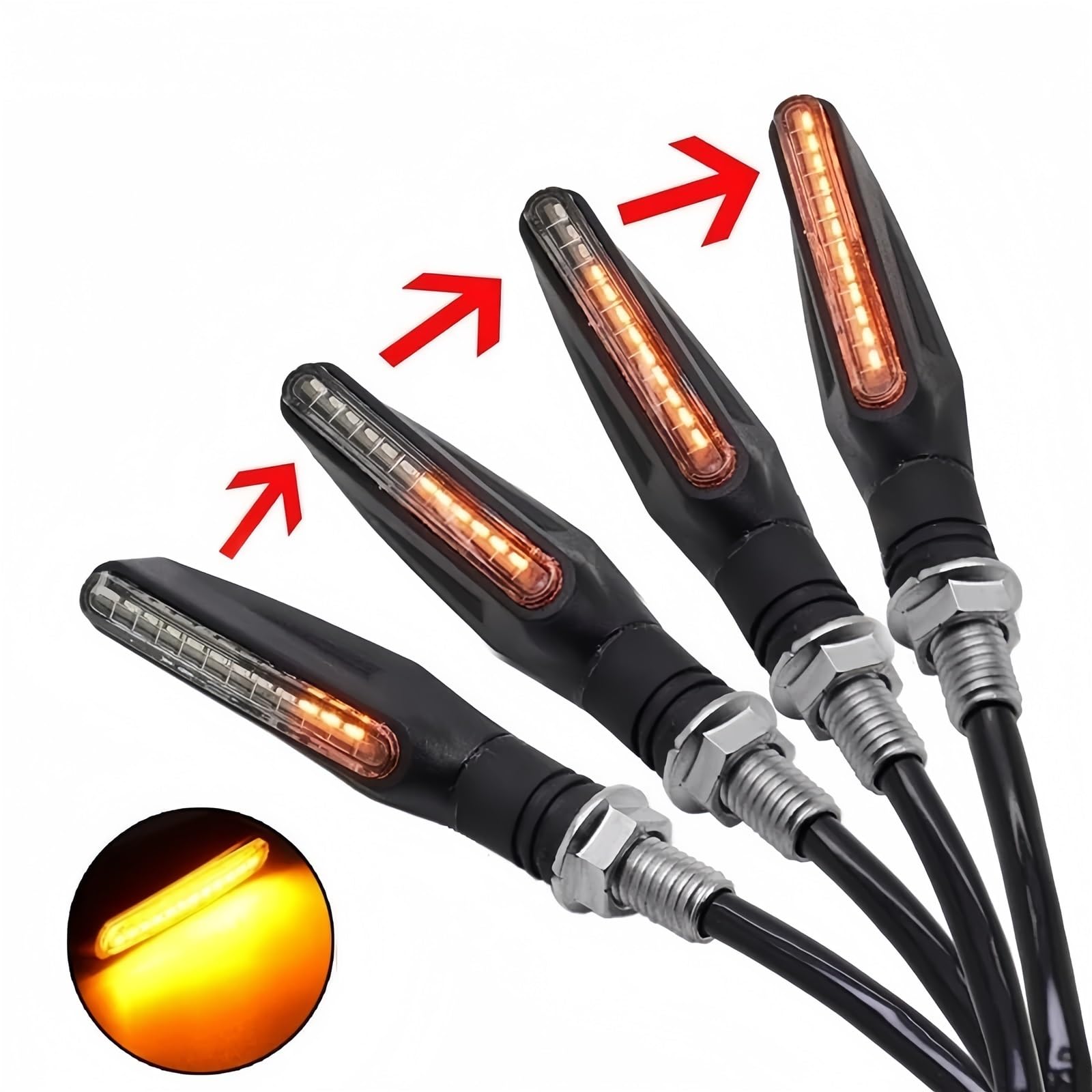 Clignotant pour moto étanche 12V, 2 pièces, feu de signalisation