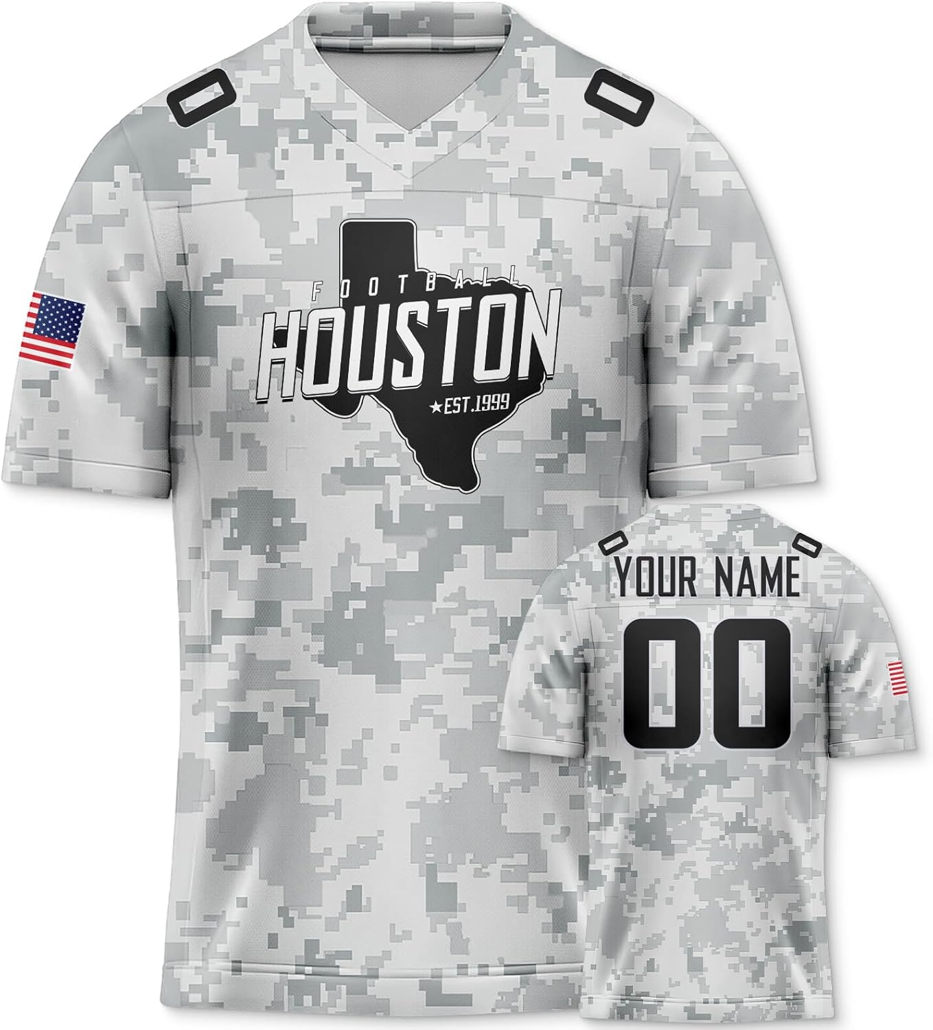 Custom Football Jersey Camouflage Map Design Personalized Name Number Team Jersey for Men Women Youth Fans Shirt Uniform Gift