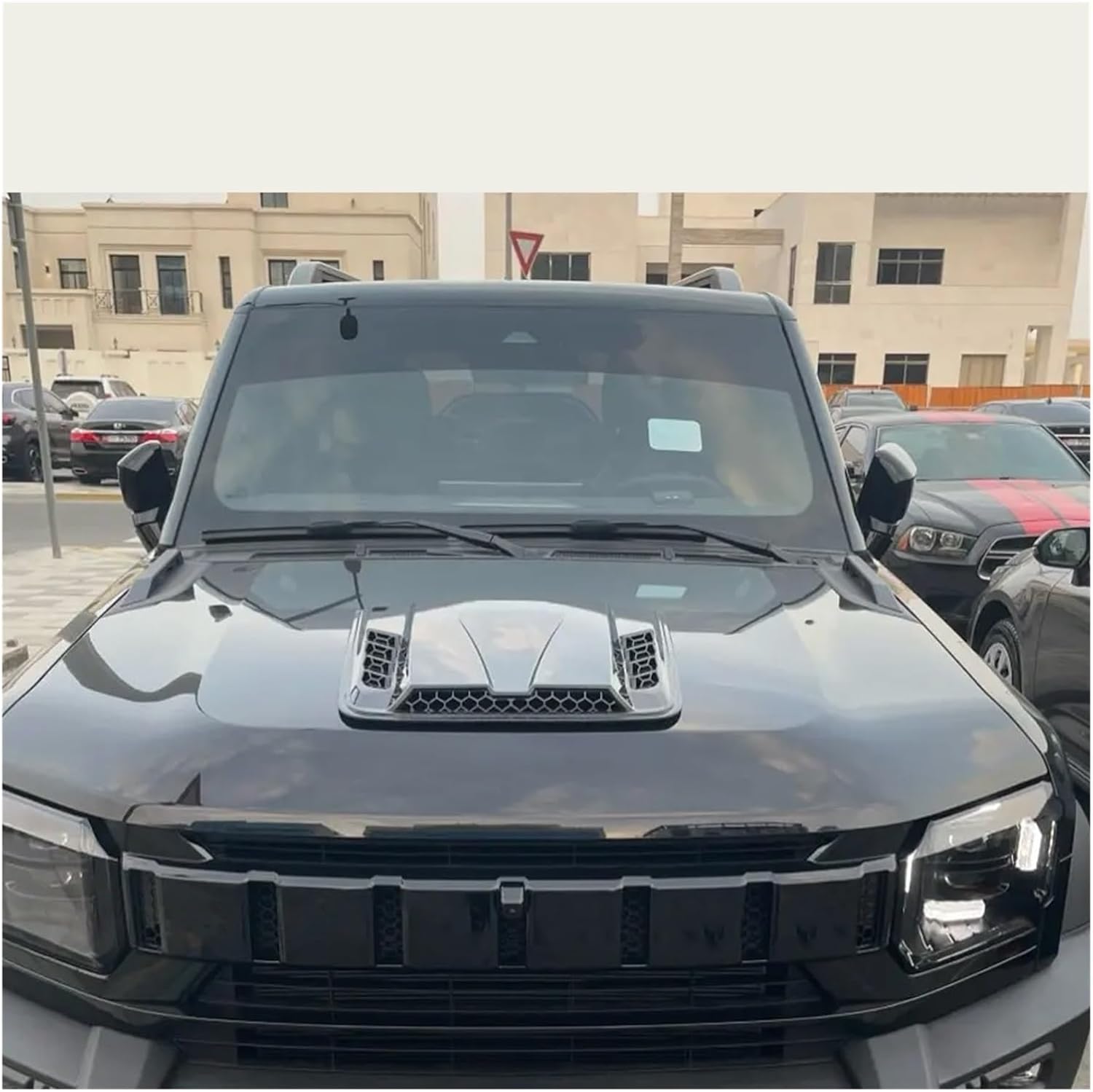 Universal Car Hood Decorative Stickers Air Outlet Cover Decoration Trim Plastic Car Hood Scoop Fake Air Flow Intake Vent Cov(Glossy Black)