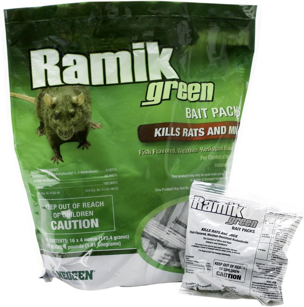 Neogen 698782 Green Ramik Nuggets Place Pack Pouch, 1/2 in Bait