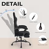 WOTSTA Massage Chaise Gaming Tissu avec Coussin en éponge Haute densité, Siege Gamer avec Repose-Pieds, Fauteuil Gamer pour Adultes Kids,Chaises de Bureau Capacité de Charge 120 kg - 2
