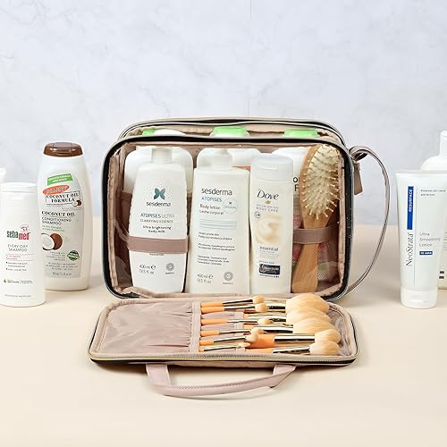 Miniatura 6 de NISHEL Neceser portátil, organizador de artículos de tocador de viaje, Rosado