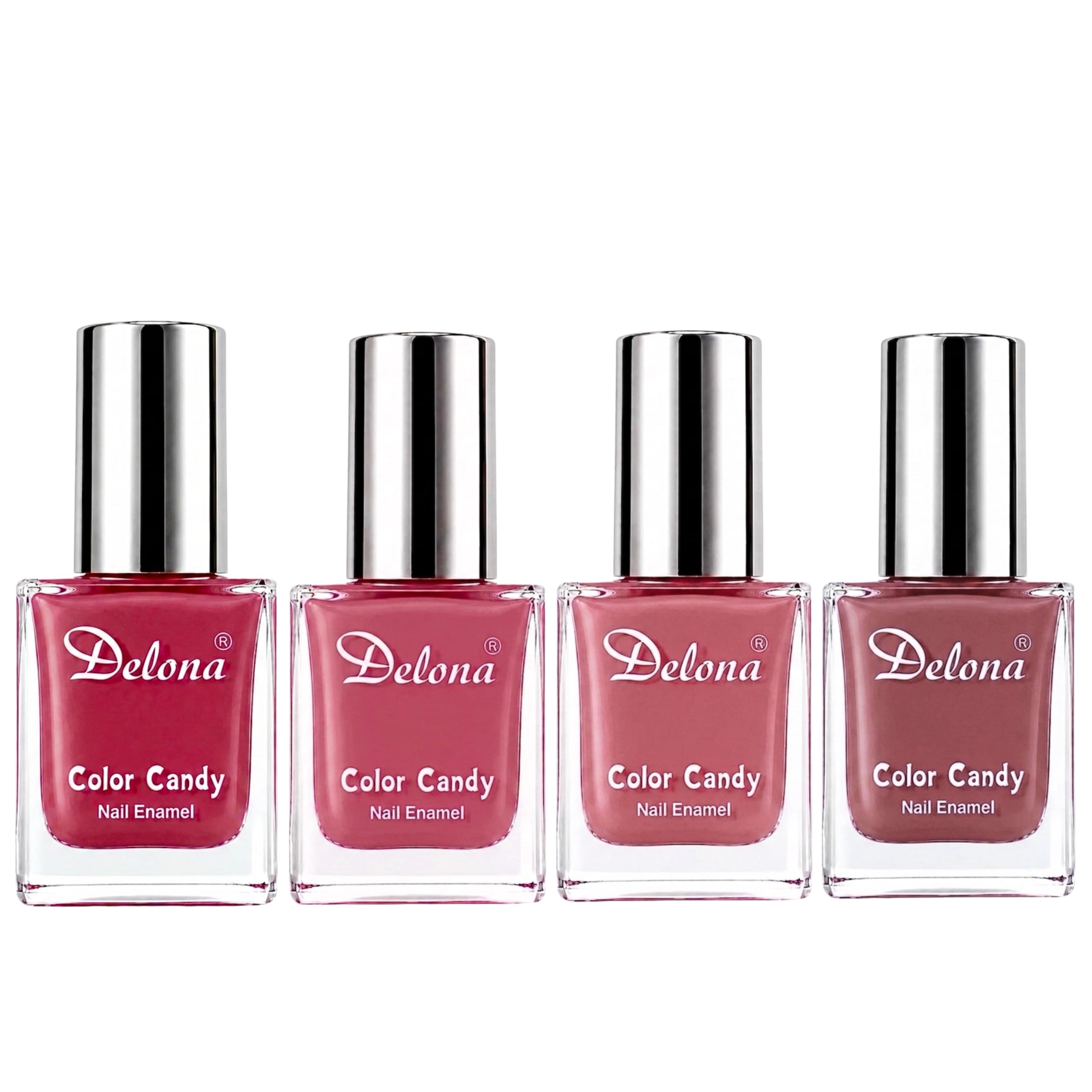 Delona Nail Paint Combo Pack of 4 for Indian Skin Tones I Quick Drying Nail Polish, Glossy Pink Nude Nail Kit I Highly Pigmented & Long Lasting Enamel I Chip Resistance 10ml Each - Gift Set for Women-image-41