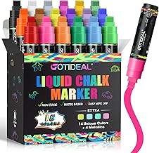 GOTIDEAL Window Markers for Glass Washable,Jumbo Chalk Markers for Blackboard,Car Marker for Auto,Chalkboard,Glass,Mirror,Calendar,School Painting,18 Colors Car Paint Pens with Metallic Colors(10mm)