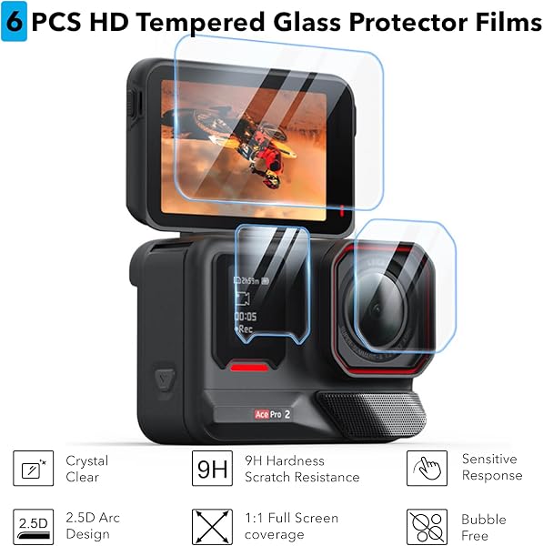 SYMIK Borsa piccola per Insta360 Ace Pro 2, in silicone, protezione dello schermo e borsa da viaggio rigida portatile per accessori Insta 360 Ace Pro 2 - 3