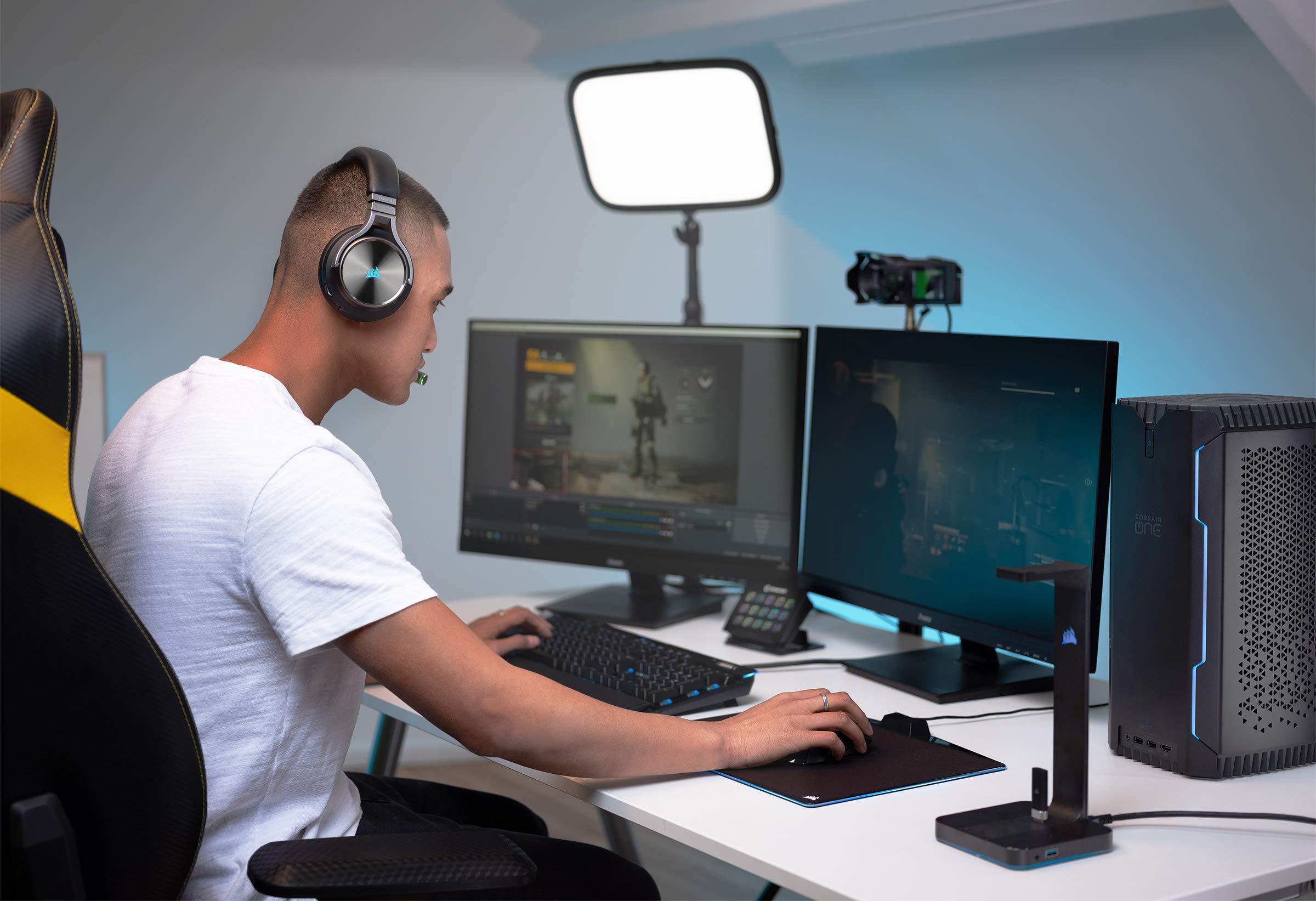 Corsair VIRTUOSO RGB Wireless SE, Cuffia gaming con microfono ad alta fedeltà, Gunmetal