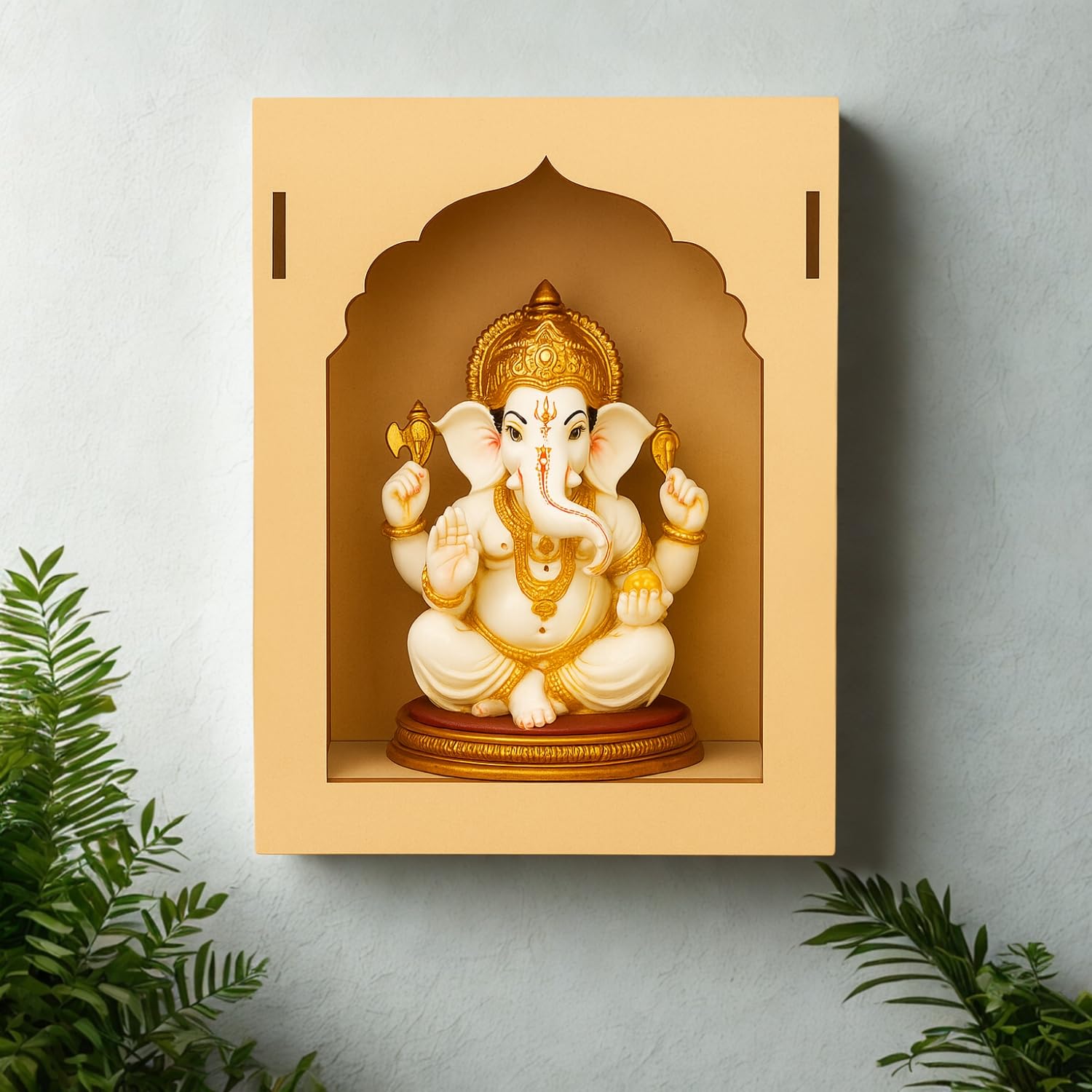 LET'S DIY Unfinished Wood MDF Jharokha Wall Decor Kit - Plain Box Cutout Wooden Craft for Creative Home Decor, Customizable Frame for Art, Painting, and DIY Projects 4