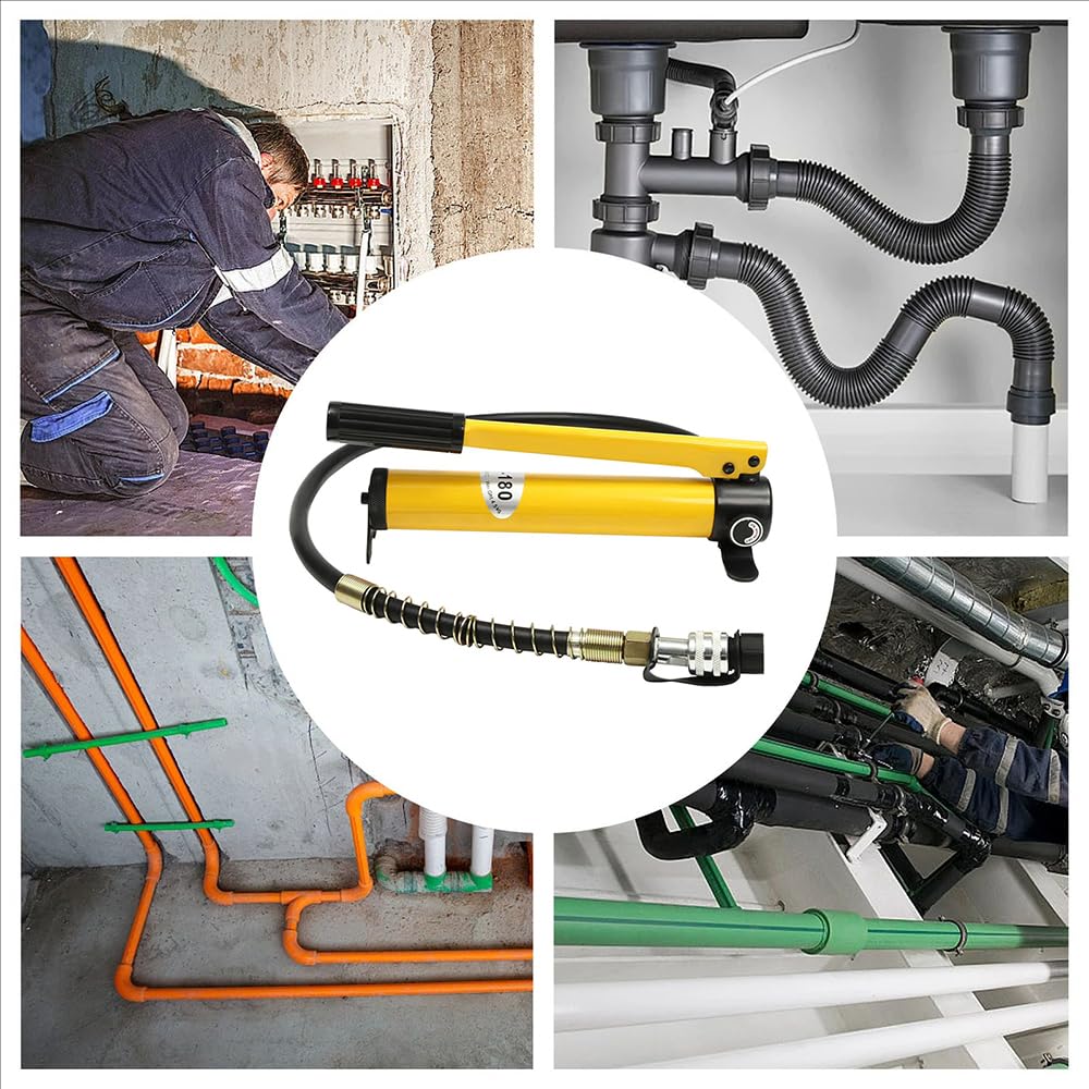 Bomba Hidráulica Manual,Conector para Manguera De Bomba Manual,Bomba Manual De Alta Presió,Capacidad De Almacenamiento De Aceite 300cc,Alta Presión 60 Kg/c㎡ para Cilindro Hidráulico De 10t/20t