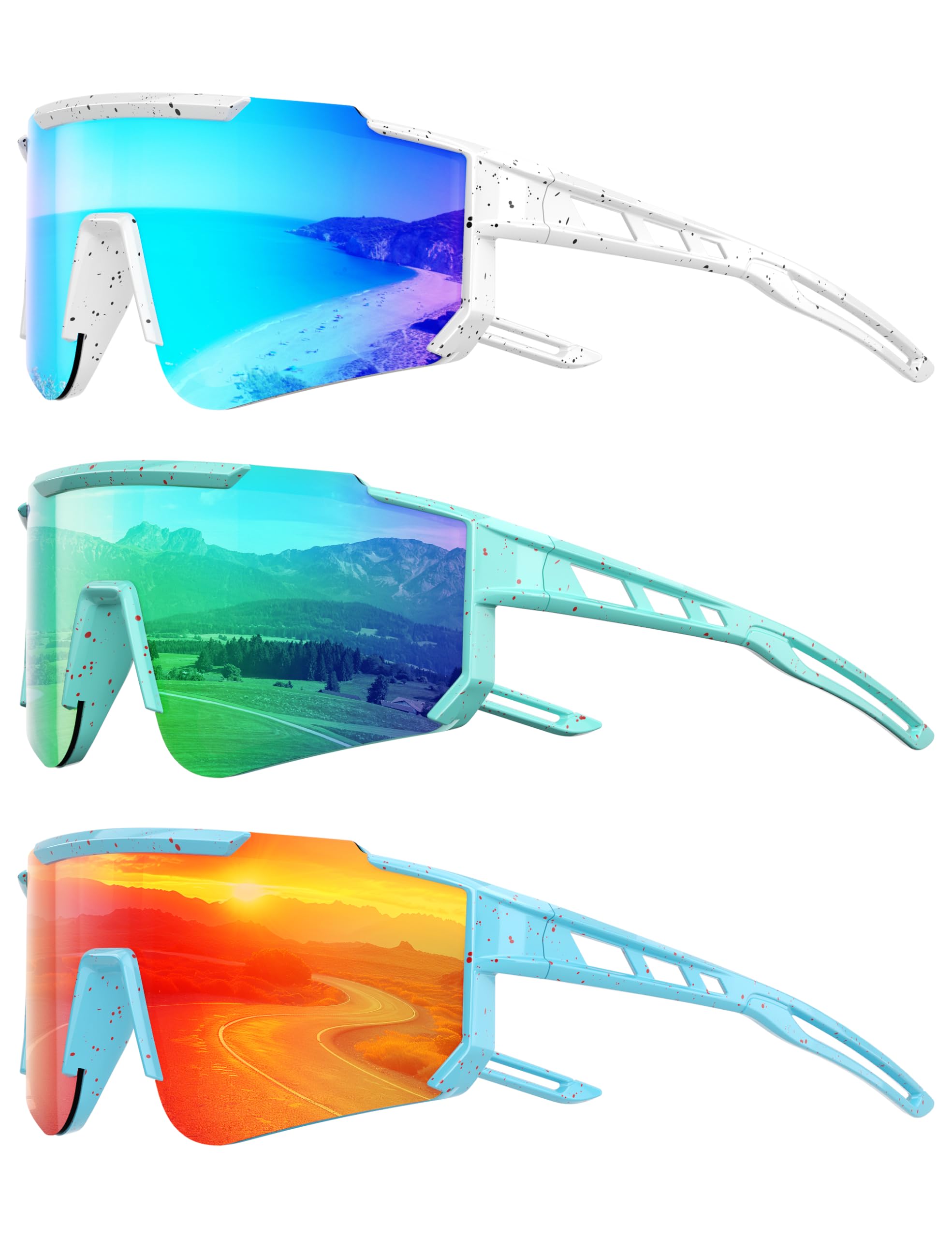 Polarisierte Sonnenbrille für Herren und Damen, Herren, leichte UV-Sonnenbrille zum Angeln, Fahren, Golf